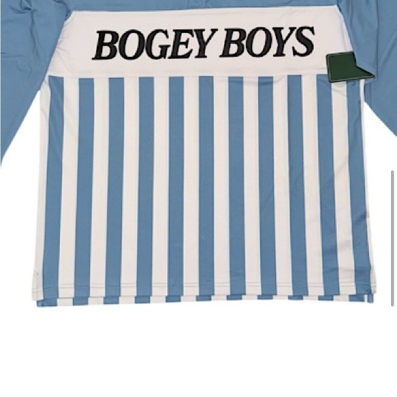 Bogey Boys by Macklemore Striped Athletic Longsleeve Jersey Powder Blue, Med NWT - Picture 7 of 16
